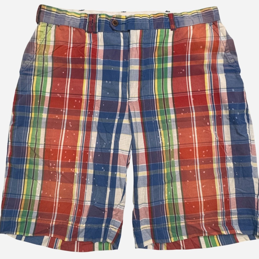 Vintage Polo Ralph Lauren Men's Plaid Shorts Colorful‎ Size 34 Inseam 10in.